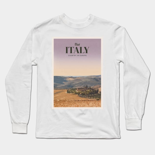 Visit Italy Long Sleeve T-Shirt by Mercury Club